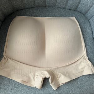 Women’s Padded Butt Lifter Hip Enhancer Shorts Shapewear XS Beige
